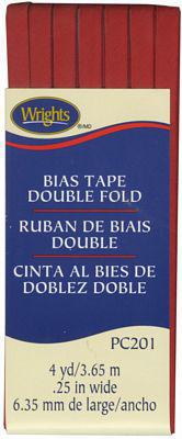 Wrights Double Fold Bias Tape Red Four Yards - Sewjersey.com