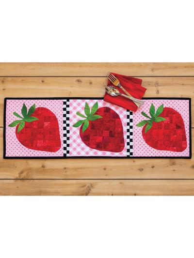 Patchwork Table Runner Strawberries Pattern