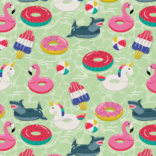 Paintbrush Studio Fabrics Fun in the Sun - Floaties Mint - 12022974 - Sewjersey.com