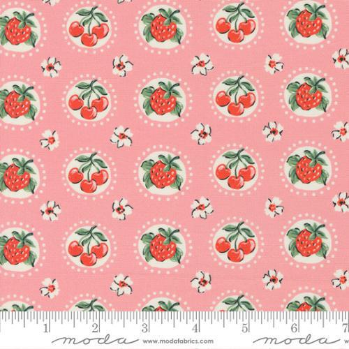 Moda Julia by Crystal Manning - Shortcake Novelty Cherry Strawberry Carnation - 11924 19 - Sewjersey.com