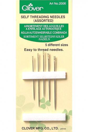 Clover Self Threading Needles Assorted - Sewjersey.com