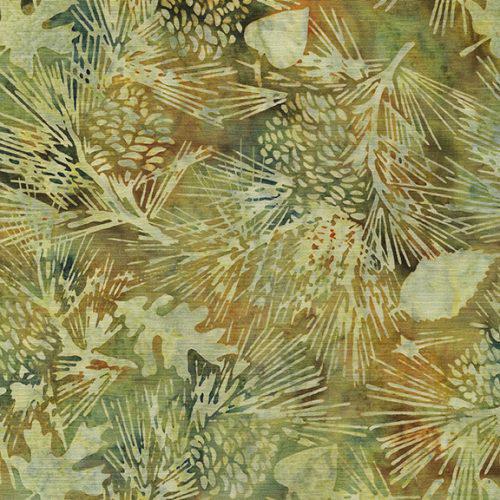 Island Batiks - Pine Leaves Cone Green Cactus 122219660 - Sewjersey.com