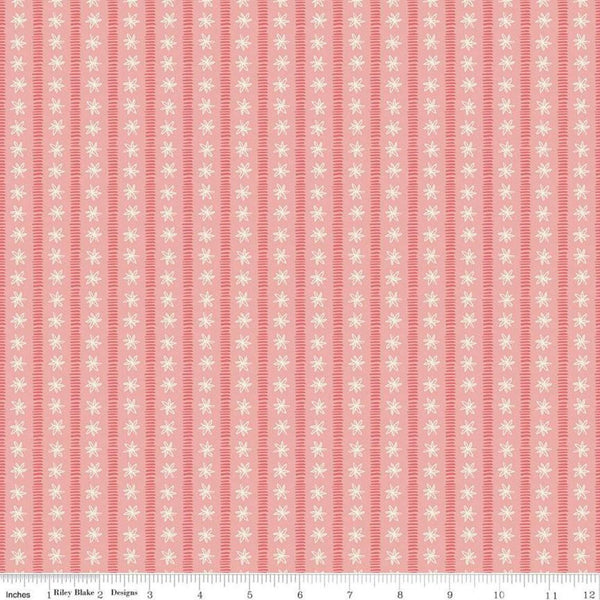 Riley Blake Designs Faith Hope & Love by Sue Daley Designs - Coral Stripes -  C10325-CORAL