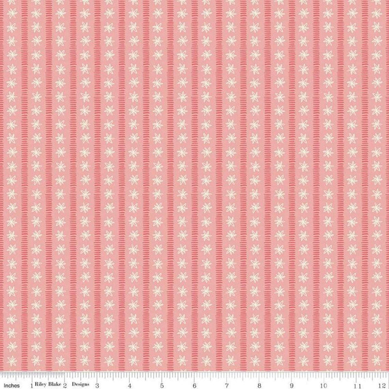 Riley Blake Designs Faith Hope & Love by Sue Daley Designs - Coral Stripes -  C10325-CORAL