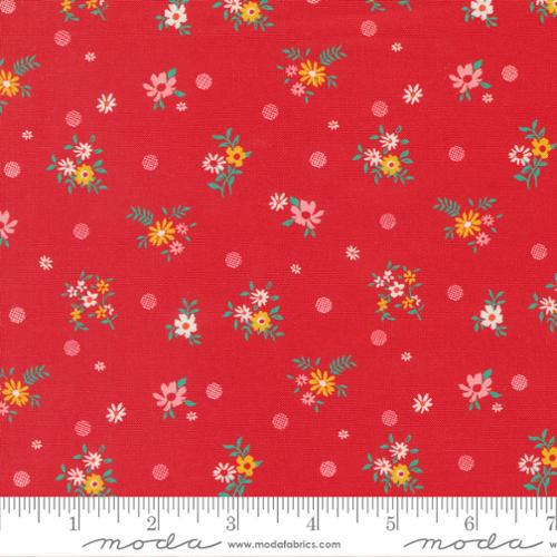 Moda Julia by Crystal Manning - Bon Bons Small Floral Dots Cherry - 11926 17 - Sewjersey.com