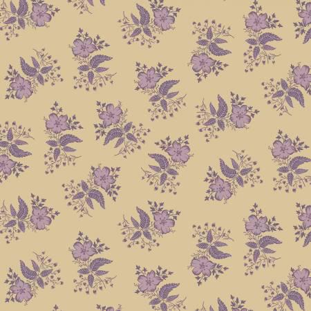 I Love Purple R330687 Floret Tan - Marcus Fabrics