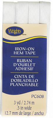 Wrights Iron-On Hem Tape White 3 yards - Sewjersey.com