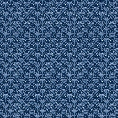 Benartex Wander Lane by Nancy Halverson - Blossom Scallop Navy - 13602 11