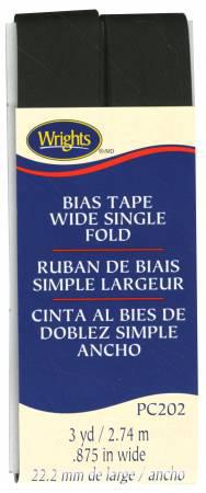 Wide Single Fold Bias Tape Black 3 yards - Sewjersey.com