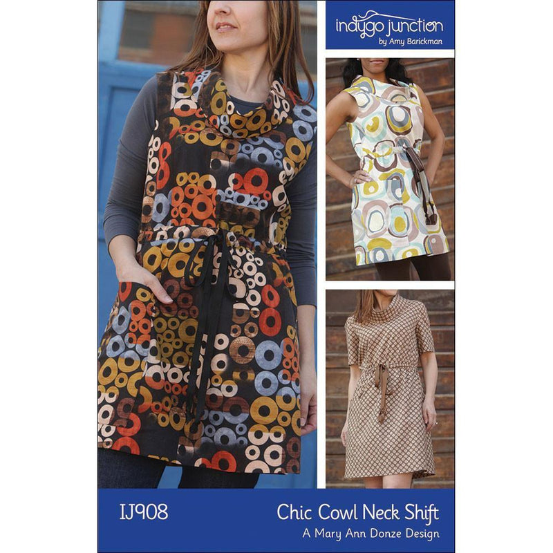 Chic Cowl Neck Shift Tunic and Dress Pattern