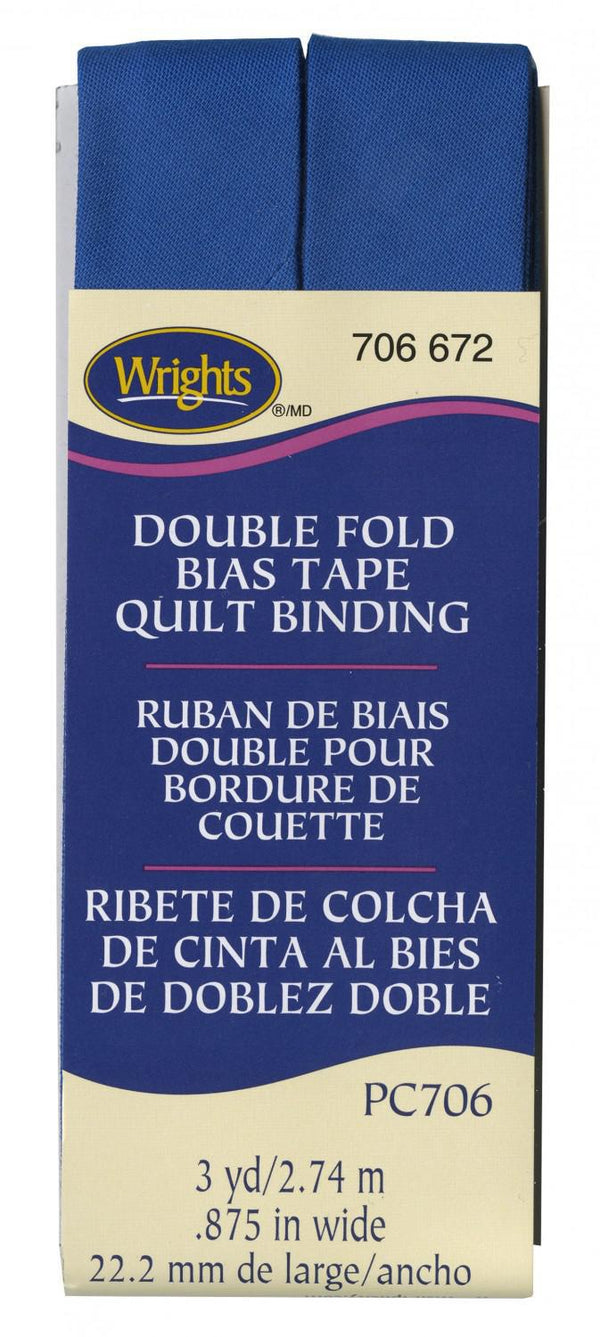 Wrights Double Fold Quilt Binding Snorkel Blue  3 Yards - Sewjersey.com