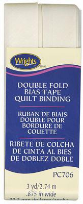 Wrights Quilt Binding Double Fold Oyster 3 Yards - Sewjersey.com