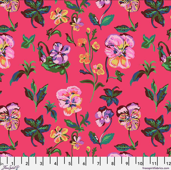 Free Spirit Mon Jardin by Nathalie Lete for Conservatory Pansies Bright - PWNL037.BRIGHT - Sewjersey.com