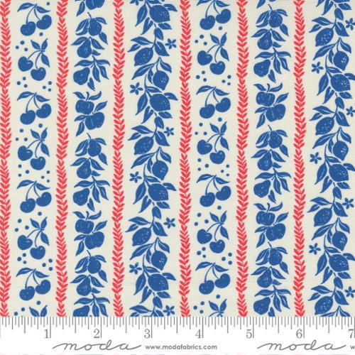 Moda Julia by Crystal Manning - Mixed Fruit Tart Stripes Delft - 11925 22 - Sewjersey.com