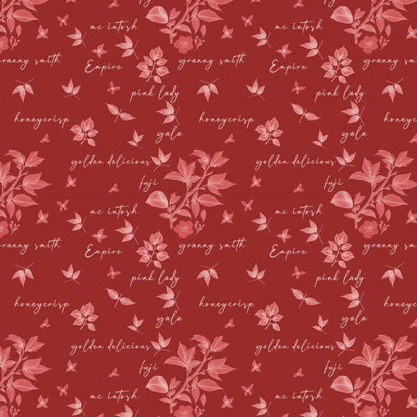 Apple Orchard Collection-Apples Names-100% Cotton-Red-21231107-01