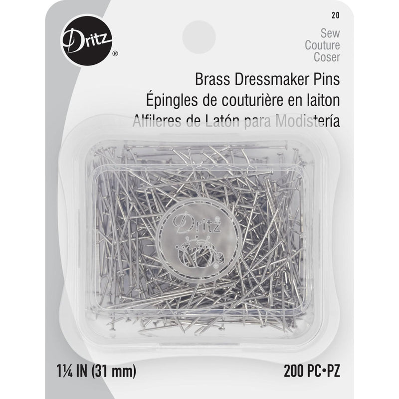 Brass Dressmaker Pins 1-1/4" 200 Count - sewjersey.com