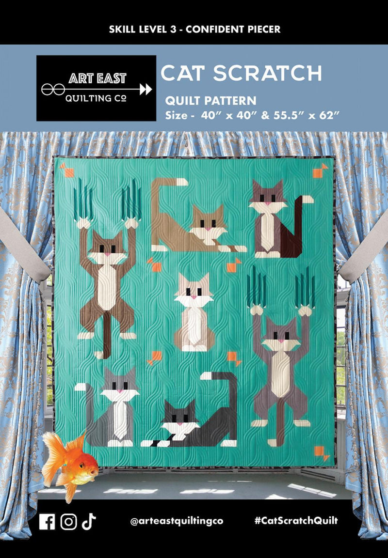 Cat Scratch Quilt Pattern Front - sewjersey.com