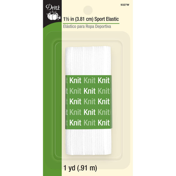 Dritz 1-1/2" Sport Elastic White 9327W