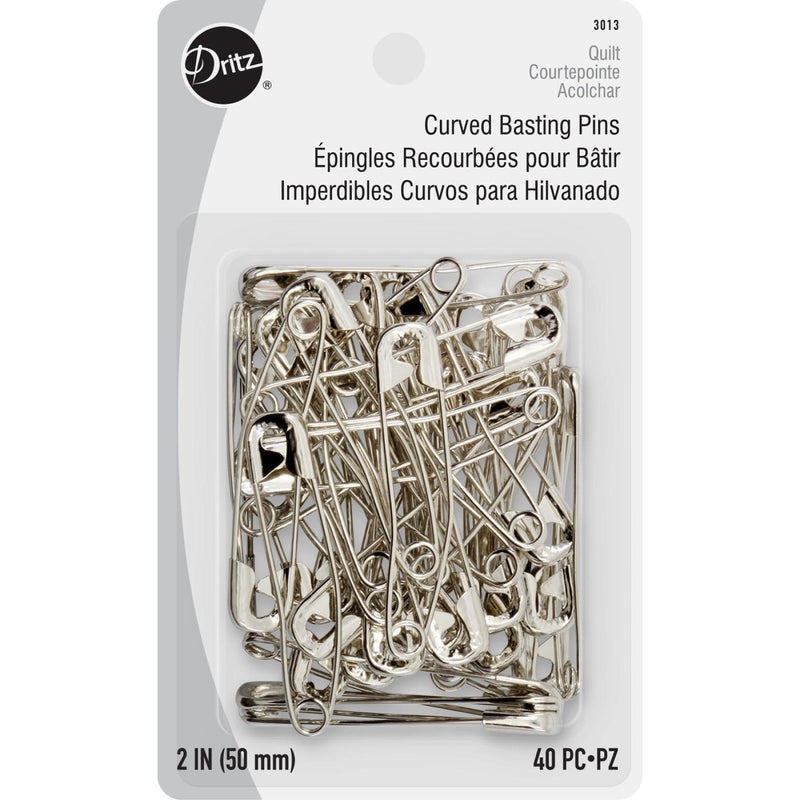 Dritz Curved Basting Pins 2" 40 Pieces - sewjersey.com