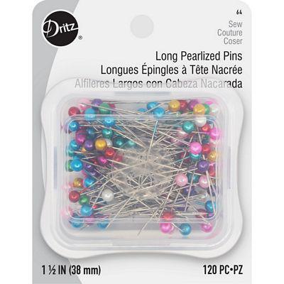 Dritz Long Pearlized Pins 1.5" long 120 Count - sewjersey.com