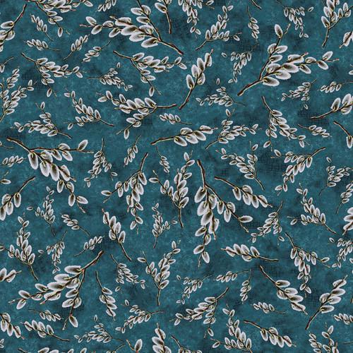 Henry Glass 1574-73 Teal || Willow Wood 108" Fabric