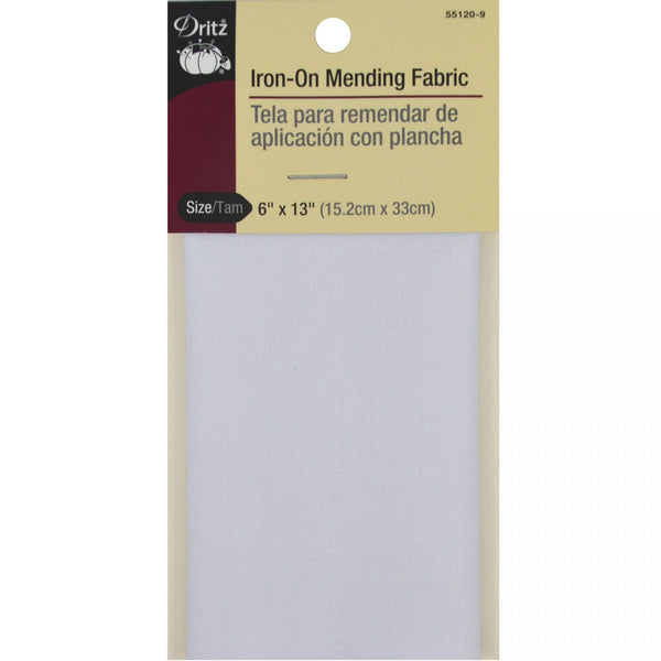 Iron-on Mending Fabric White 6" x 13" - sewjersey.com