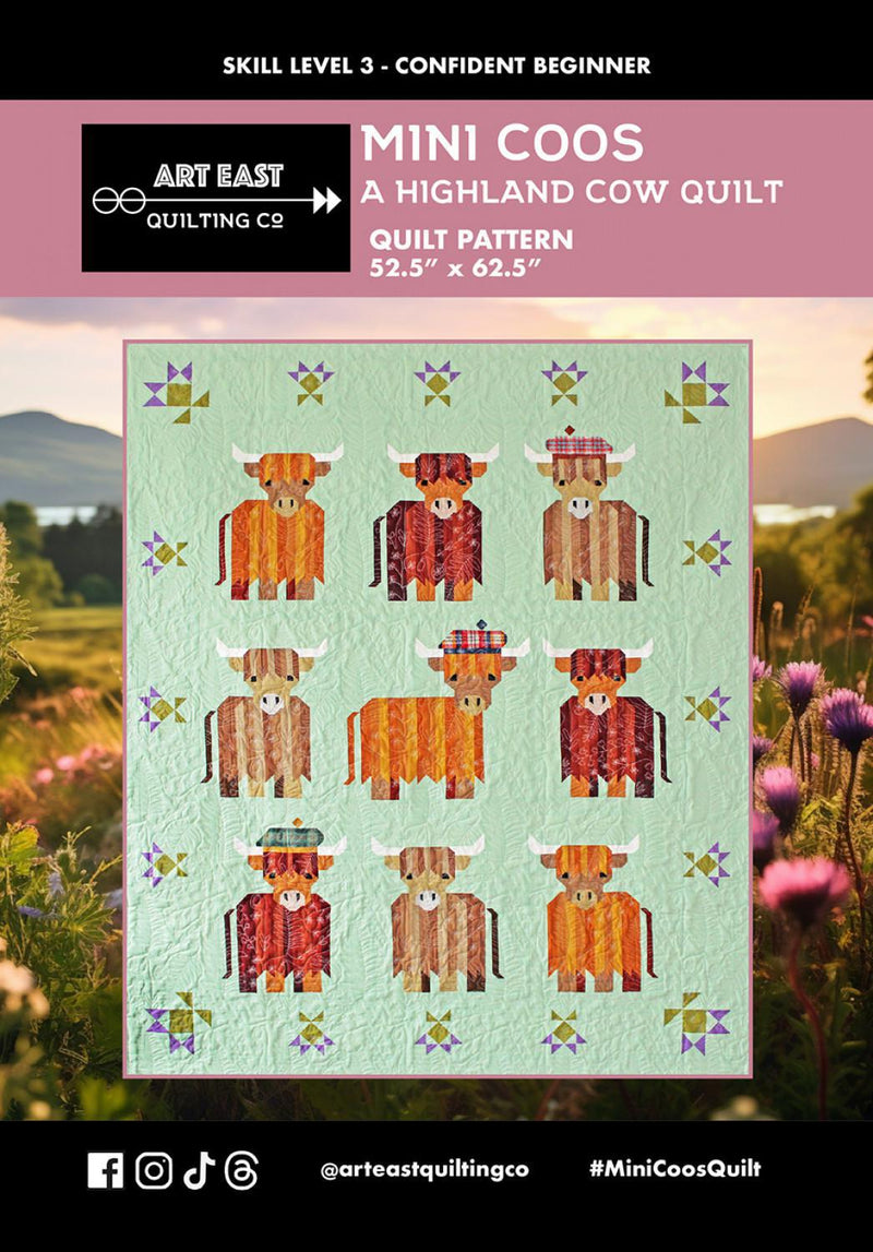 Mini Coos A Highland Cow Quilt Pattern - sewjersey.com