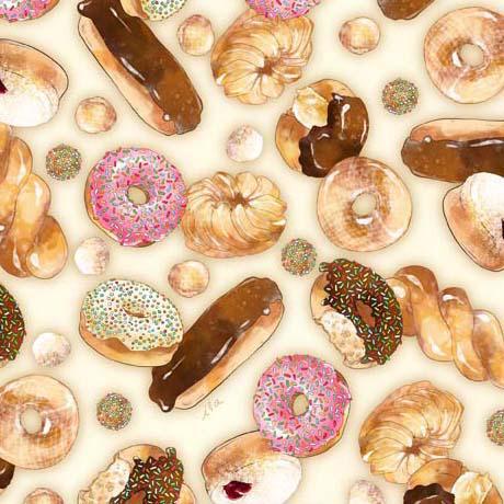 QT Fabrics Perfect Blend Donuts Cream - 30493-E - sewjersey.com