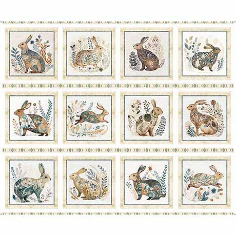 Quilting Treasures Cotton Tails Rabbit Picture Patches 30078-E - sewjersey.com