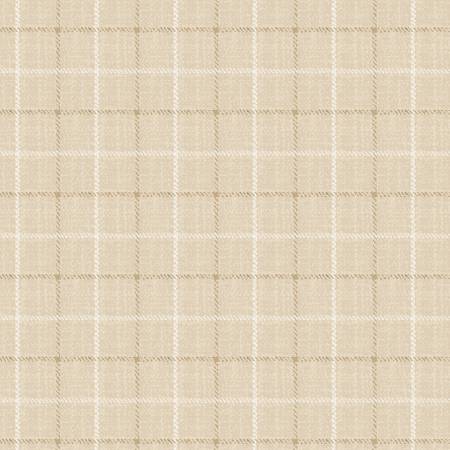 Marcus Fabrics Primo Plaid Flannel Soft Focus Beige R090979 Beige