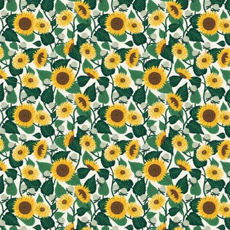 RP1102-CR1 Curio - Sunflower Fields - Cream Fabric