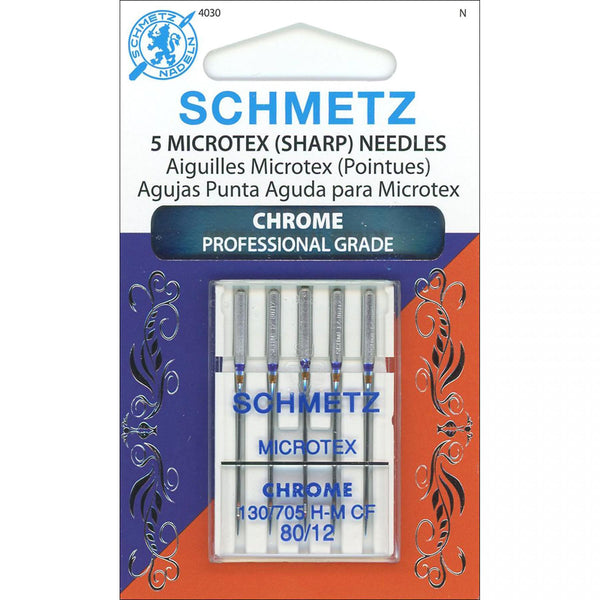 Schmetz Microtex Chrome Sharp 80/12 5 Pack - sewjersey.com