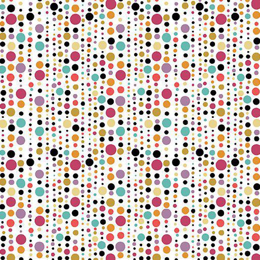 Contempo Studio - Rainbow Garden by Valentina Harper - Rainbow Dots Multi/White 13116 99 - Sewjersey.com