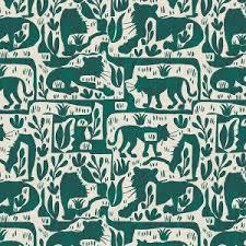 Paintbrush Studio Fabrics Belize Silhouette - Green - By Lauren Lesley - 12022346 - Sewjersey.com