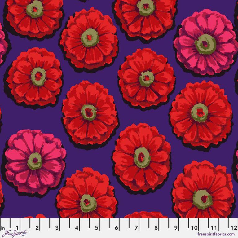 Free Spirit Kaffe: 85 & Fabulous by Kaffe Fassett - Zinnia Crimson - PWGP031.CRIMSON - Sewjersey.com