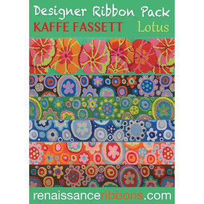 Renaissance Ribbon Designer Ribbon Pack Kaffe Fassett Lotus - Sewjersey.com