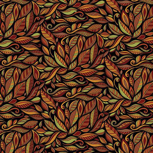 Benartex Pumpkin and Spice by Valentina Harper - Spice Swirl Black 13442 12 - Sewjersey.com