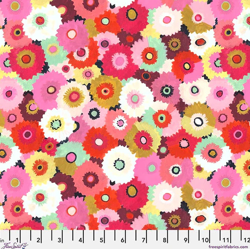 Free Spirit Flowerfields by Sarah Campbell Morning Faces Multi - PWSH014.MULTI - Sewjersey.com