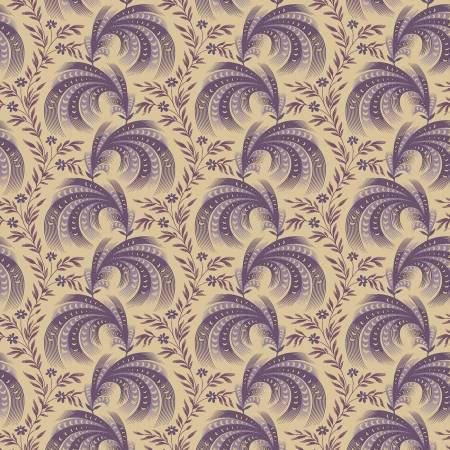 I Love Purple R330696 Swirl Cream Marcus Fabrics - Sewjersey.com