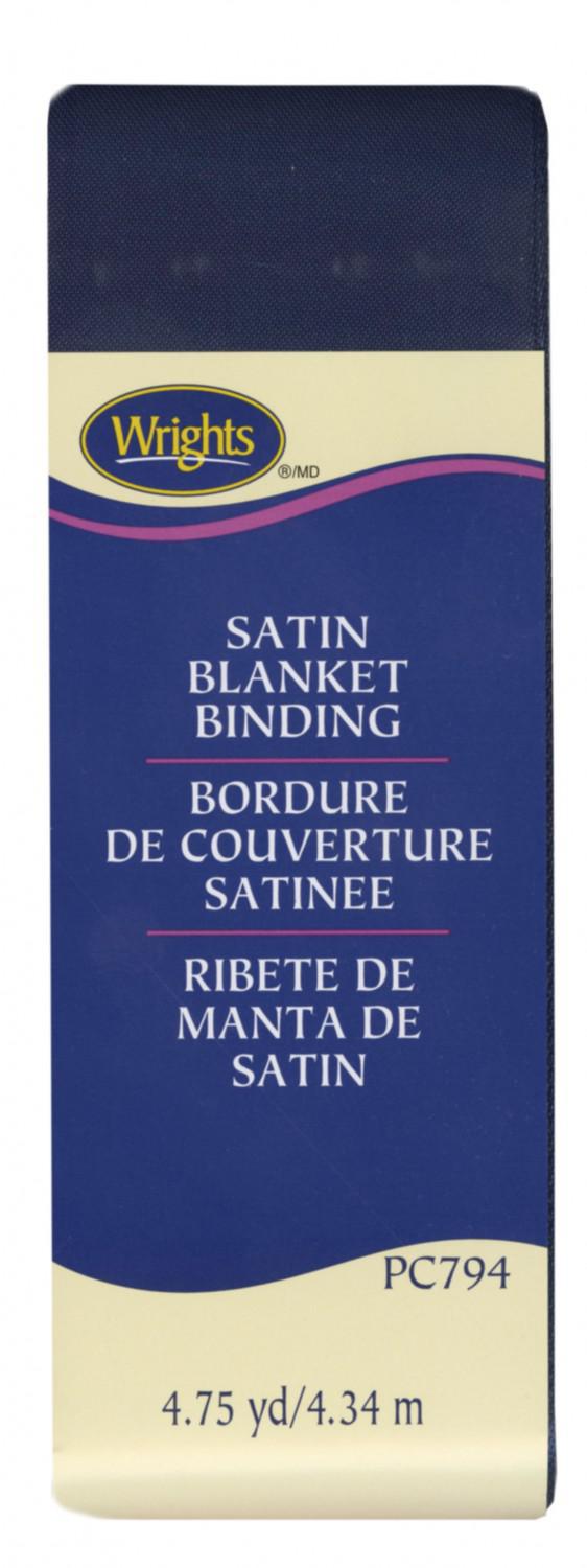 Wrights Satin Blanket Binding Navy 4-3/4 Yards - Sewjersey.com