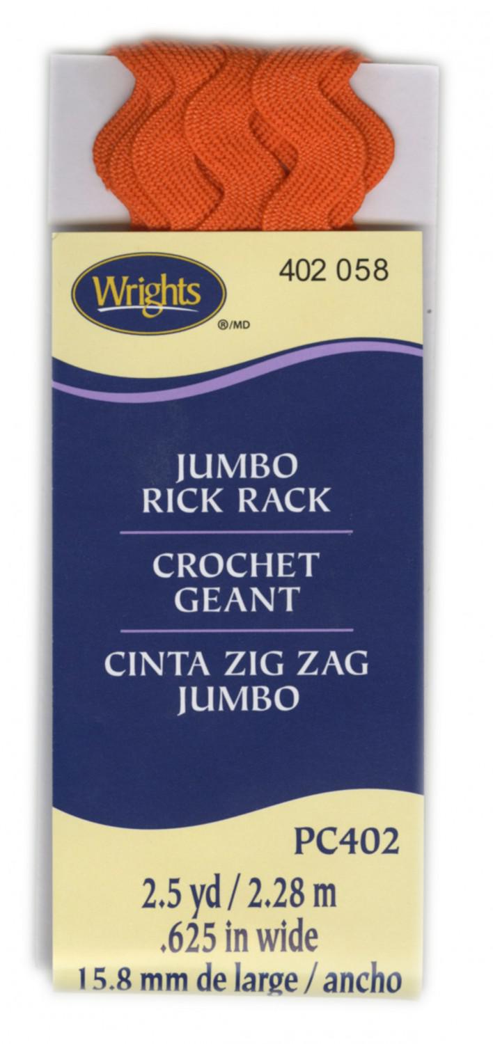 Wrights Jumbo Rick Rack 2-1/2yd Orange - Sewjersey.com