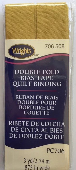 Quilt Binding Double Fold Mustard 3 yards - Sewjersey.com