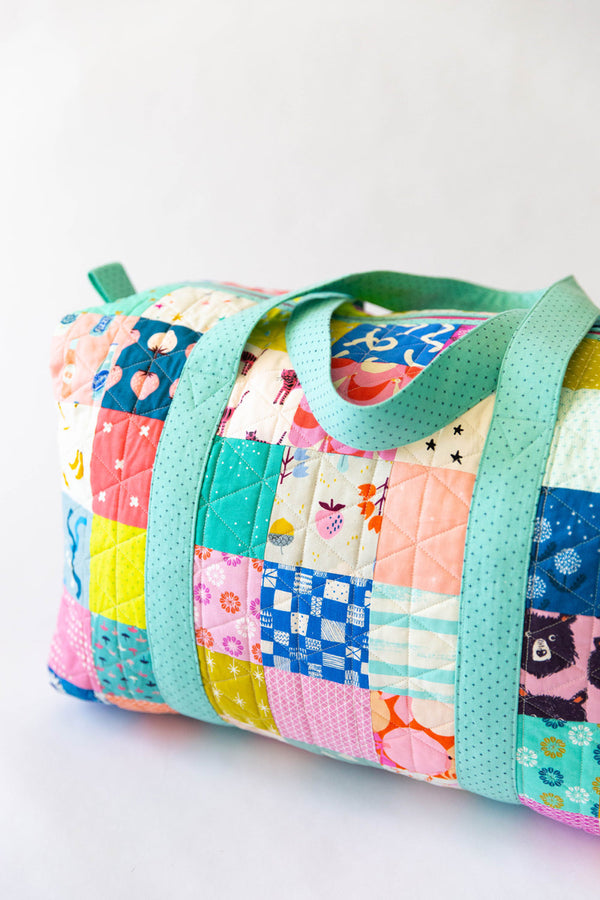 Patchwork Duffle Bag Pattern by Knot & Thread - Sewjersey.com